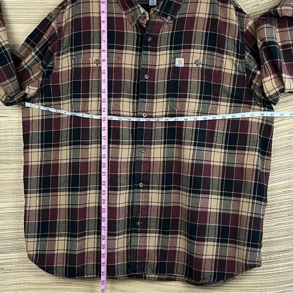 Carhartt Unisex Earthy Tone Button Up Long Sleeve Checkered Shirt Size 2XL - Picture 11 of 11